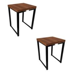 Kit 2 Banco Banqueta Nova York Industrial Cozinha Área Gourmet Preto/V