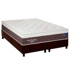 Conjunto Box King: Colchão Molas Plumatex Superlastic Durospring + Base Crc Suede Brown (193x203)