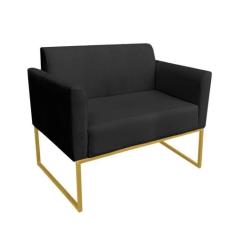 Namoradeira Marisa Suede Dourado Preto - D'ROSSI