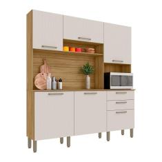 Armário De Cozinha Compacta 6 Portas E 2 Gavetas 180cm Dali Freijó/soft - Pallazio
