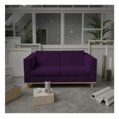 Sofá 2 Lugares 140cm Suede Esper Maranata Estofados Roxo