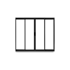 Janela De Correr Abertura Central Exclusiva 4 Folhas Vidro Liso 100x120cm Crv Portas E Janelas Preto