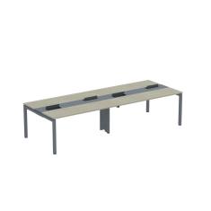 Mesa De Plataforma Dupla Para 4 Pessoas Corporativa 160x120-4p Pdc16-12-4p Nogueira Casablanca-grafito
