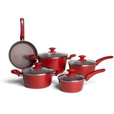 Conjunto Panelas Brinox 5 Peças Cerâmica Life com Fundo Indução Optima