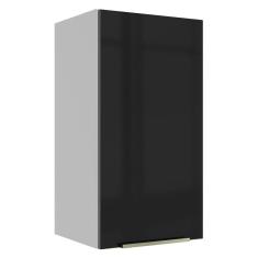 Armário Aéreo Madesa Lux 35 cm 1 Porta - Branco/Preto