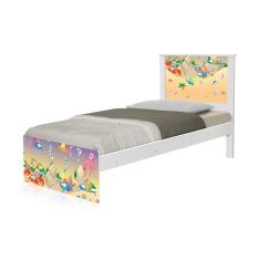 Cama Solteiro Adesivada Fundo Do Mar Feliz Com Colchão
