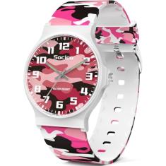 SOCICO Relógio analógico infantil para meninos e meninas, impermeável, com pulseira macia, relógio de pulso com tempo de aprendizagem, fácil de ler, para crianças de 3 a 12 anos