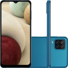 Smartphone Samsung Galaxy A12 128GB 4G Wi-Fi Tela 6.5'' Dual Chip 6GB ram Câmera Quádrupla + Selfie 8MP - Azul