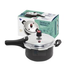 Panela De Pressão 3L Fechamento Externo Antiaderente Preta