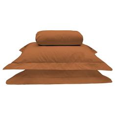 Jogo De Lençol Queen 3 Peças 200 Fios 100% Algodão, Terracota, Marina Enxovais