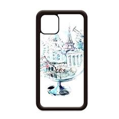 Capa Globe London Eye Torre Eiffel Aquarela para iPhone 12 Pro Max para Apple Mini Mobile Case