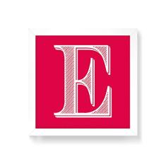 Arte Maníacos Quadro Decorativo Letra E Love - 50x50cm (Moldura em laca branca)