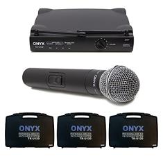 Kit 3 Microfones Sem Fio TK-U120 UHF Onyx