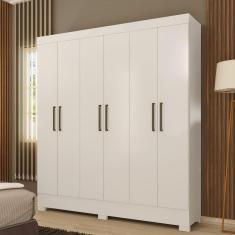 Guarda Roupa Casal 6 Portas 2 Gavetas Verso Demóbile Branco