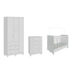 Quarto Completo Bebê Moveis Peroba Berço Ben Junior 3pt MDF