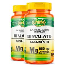 Kit 2 Magnésio Dimalato Unilife 120 Cápsulas