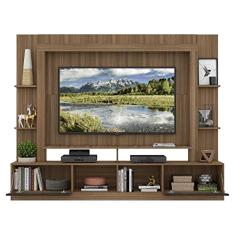 Rack Estante com Painel e Suporte Tv 65" e 2 portas Oslo Multimóveis Madeirado/tenerife