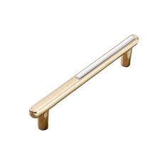 Maçaneta de porta de móveis em liga de zinco branca dourada, puxadores e botões de armário de cozinha, ferragem de móveis, ouro branco 192mm