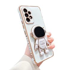 phylla Capa de telefone Samsung Galaxy A53 5g 6,5 polegadas capa de luxo com suporte de astronauta com proteção de câmera fofo coração coração lado pequeno padrão macio silicone à prova de choque