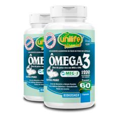 Kit 2 Ômega 3 Óleo de Peixe Unilife 60 Cápsulas 1200mg
