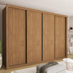 Guarda Roupa Casal 4 Portas 4 Gavetas Milano Carvalho
