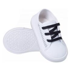 Genérico, Tênis Bebe infantil B2A KIDS antialérgico Social Baby Cor:Branco/Preto;Tamanho:24