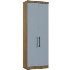 Guarda Roupa Modulado 79cm 2 Portas Paris Luciane Móveis Avelã Pf Com Grey Sky Pf