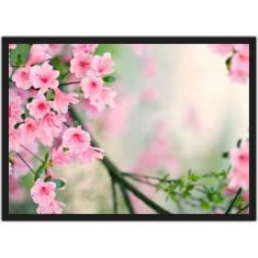 Quadro Decorativo Flores Rosa Paisagens Salas Decorações Com Moldura -