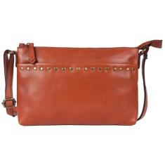 Bolsa tiracolo estilo boho de couro italiano genuíno - elegante, durável e perfeita para uso diário para mulheres, Conhaque, Small