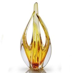Escultura Em Cristal Murano Âmbar - São Marcos