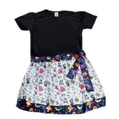 Fantasia Infantil Halloween: Vestido Estampas Sortidas + Surpresa - Mã
