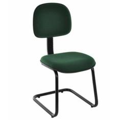 Cadeira Secretária Base Fixa em S Linha Economy Verde - Design Office