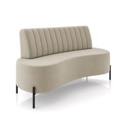 Sofá 2 Lugares Living 135cm Pé Ferro Pto Maraú Veludo Bege K01 - D'Ros