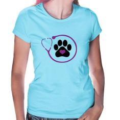 Baby Look Medicina Veterinária Patinha - Foca na Moda, Azul bebê, P