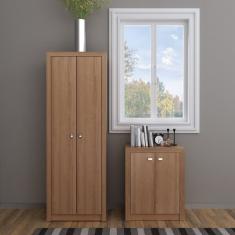 Conjunto Home Office 2 Peças Armário 2 Portas Me4105 Com Balc