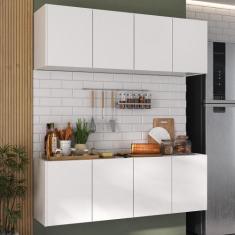 Kit Armário de Cozinha Aéreo e Balcão 4 Portas Multimóveis MP2161, Bra