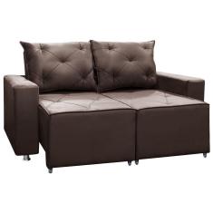 Sofá Retrátil E Reclinável 2 Lugares Bariloche 1.50cm c/ Molas - Suede Café