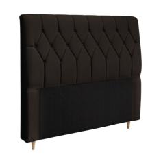Cabeceira para cama box casal istambul dobuê 1.40M com capitonê chocolate suede