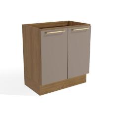 Balcão De Cozinha Botanic M623 c/ 2 Portas S/tampo 80cm Nogueira/fendi - Kappesberg