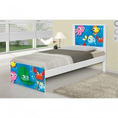 Cama Solteiro Fundo Do Mar Peixinhos Com Colchão