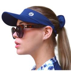 Kit Viseira + Scrunchie Praia Piscina Vôlei Beach Tênis para atividade