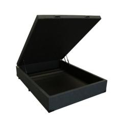 Cama Box Baú Casal Linhão Preto Com Pistão A Gás, Imperium do Sono