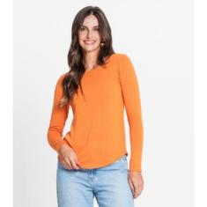 Blusa Feminina Manga Longa Rovitex Laranja-Feminino