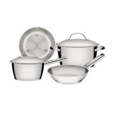 Jogo de Panelas Tramontina Allegra Aço Inox Fundo Triplo 4 Peças, Inox