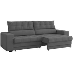 Sofá Retrátil Reclinável 3 Lugares Veludo Medelín - Besthouse, Cinza, 