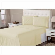 Jogo de Lençol 400 Fios Toque Suave e Macio Ponto Palito Cama Queen 3 Peças Casa Dona