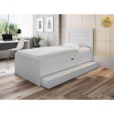 Cama Solteiro Com Cama Auxiliar Branco