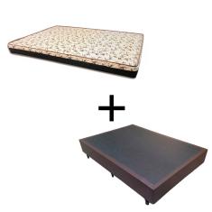 Cama Box 128 Viúva Tecido Sintético Marrom Com Colchão Praia Bello Box - D28 Amarelo 57x128x188