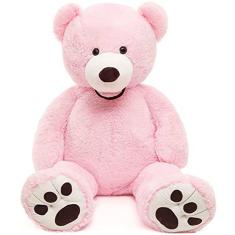 MorisMos Urso de Pelúcia Gigante com Grandes Pegadas Big Teddy Bear Pelúcia Animais Recheados (Rosa, 51 polegadas)