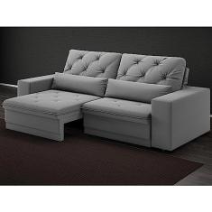 Sofá 5 Lugares Retrátil e Reclinável Royale Suede Grafite